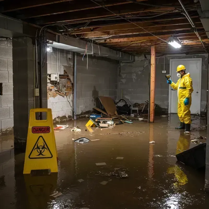 Flooded Basement Electrical Hazard in Lee County, KY Property